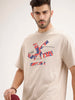 Oversized Placement Printed T-Shirt | Beige