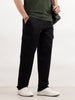 Solid Loose Fit Cargo Trouser | Black