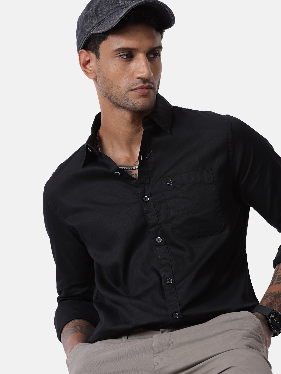 Jet Black Solid Shirt