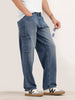 Classic Loose Fit Denim Cargos | Light Blue