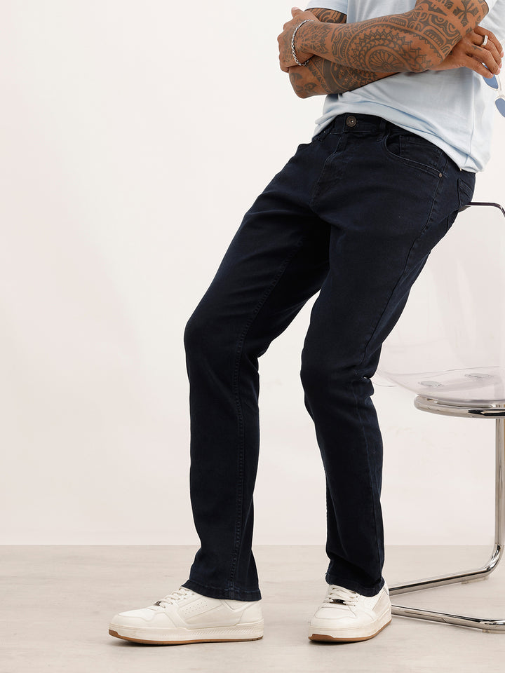 Solid Slim Fit Denim Jeans | Dark Blue