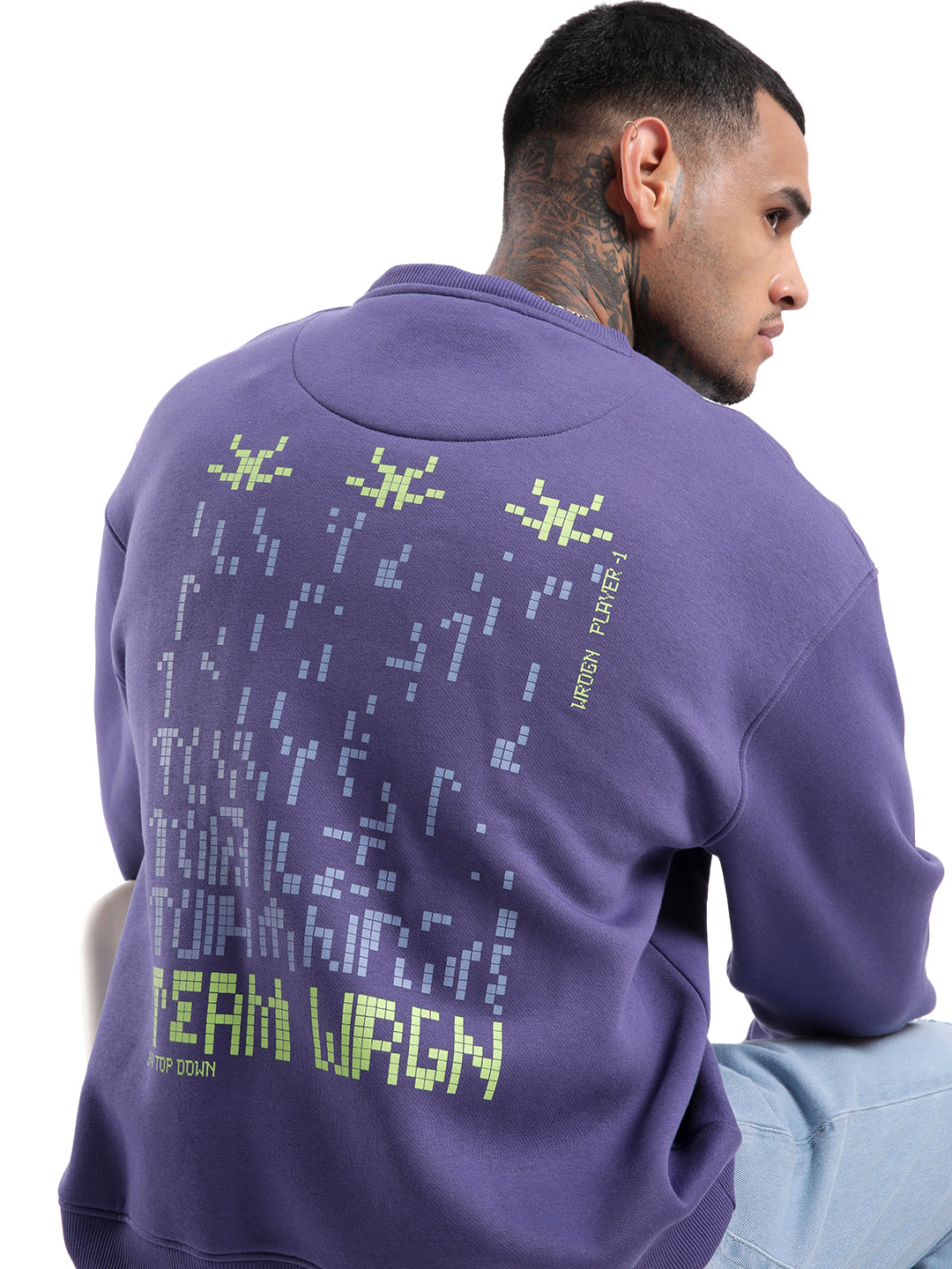 Elite Purple Back Printed Sweatshirt