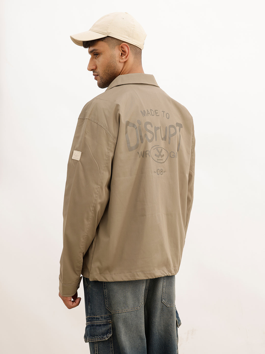 Classic Placement Printed Jacket | Khaki