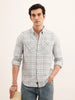 Regular Fit Checkered Double Pocket Shirt | Light Blue