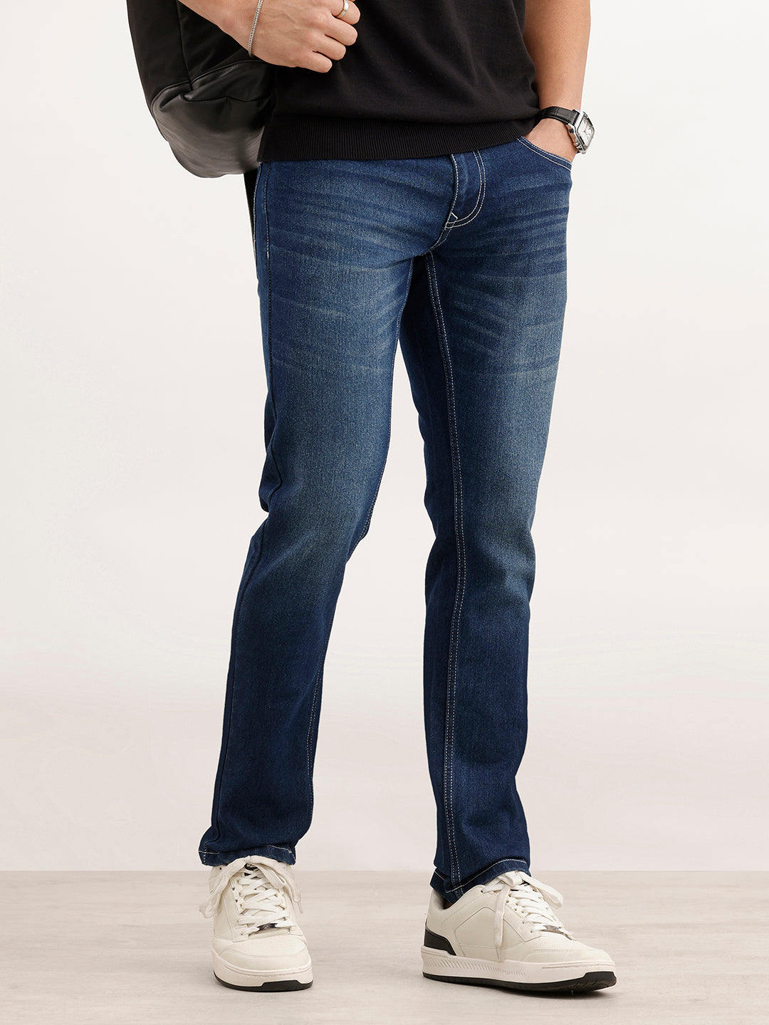 Slim Fit Faded Denim Jeans  | Blue
