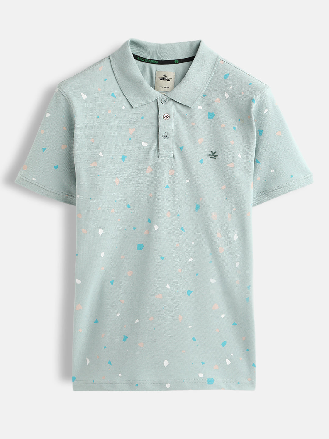 Printed Slim Fit Polo T-Shirt | Olive