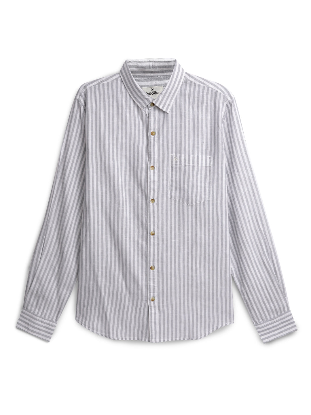 Classic White-Grey Striped Shirt