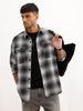 Oversized Double Pocket Checkered Shirt | White