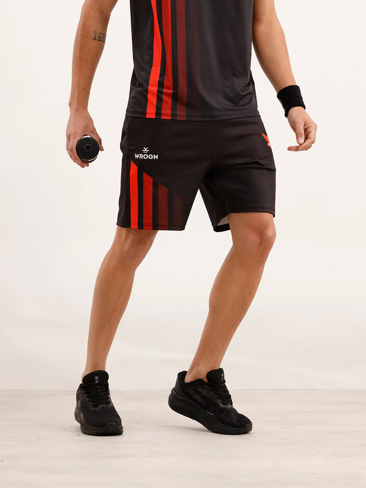 Wrogn x SRH Striped Performance Shorts | Black