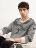 Classic Jacquard Full Sleeve Sweater | Black | WSW02FSRE1089W