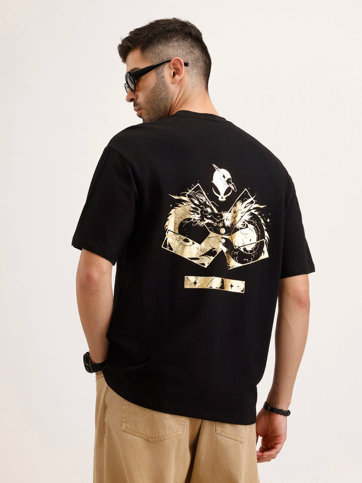 Wrogn X Aliens - The Yin-Yang Dragons | Black T-Shirt