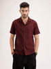 Resort Collar Embroidered Shirt | Wine