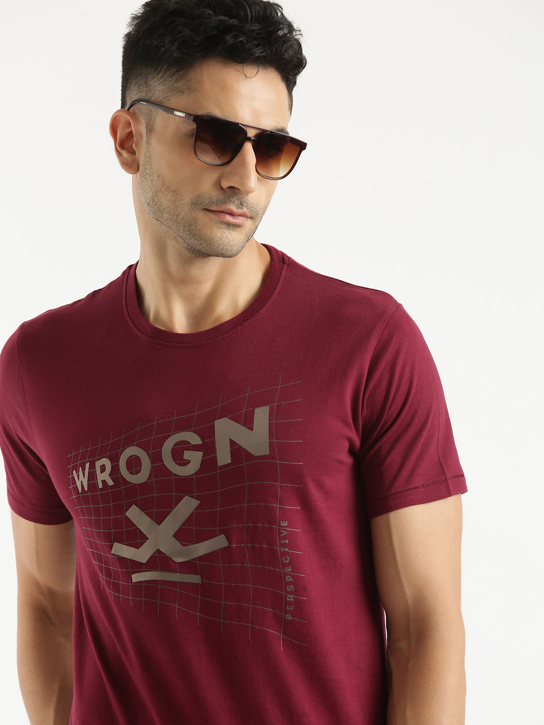 Wrogn Perspective Printed Bold T-shirt