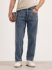 Loose Fit Cut & Sew Denim Jeans | Blue