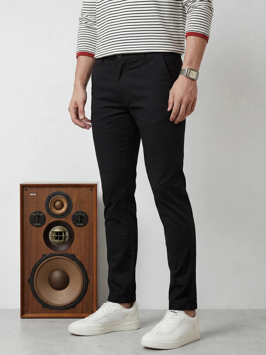 Solid Slim Fit Trouser | Black