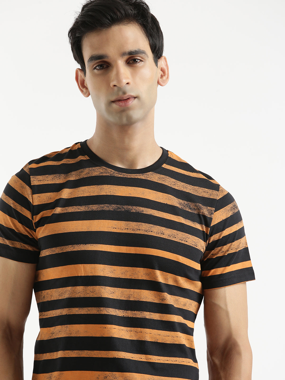 Abstract Striped Brown T-Shirt