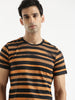 Abstract Striped Brown T-Shirt