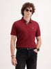 Slim Fit Solid Polo T-Shirt | Maroon