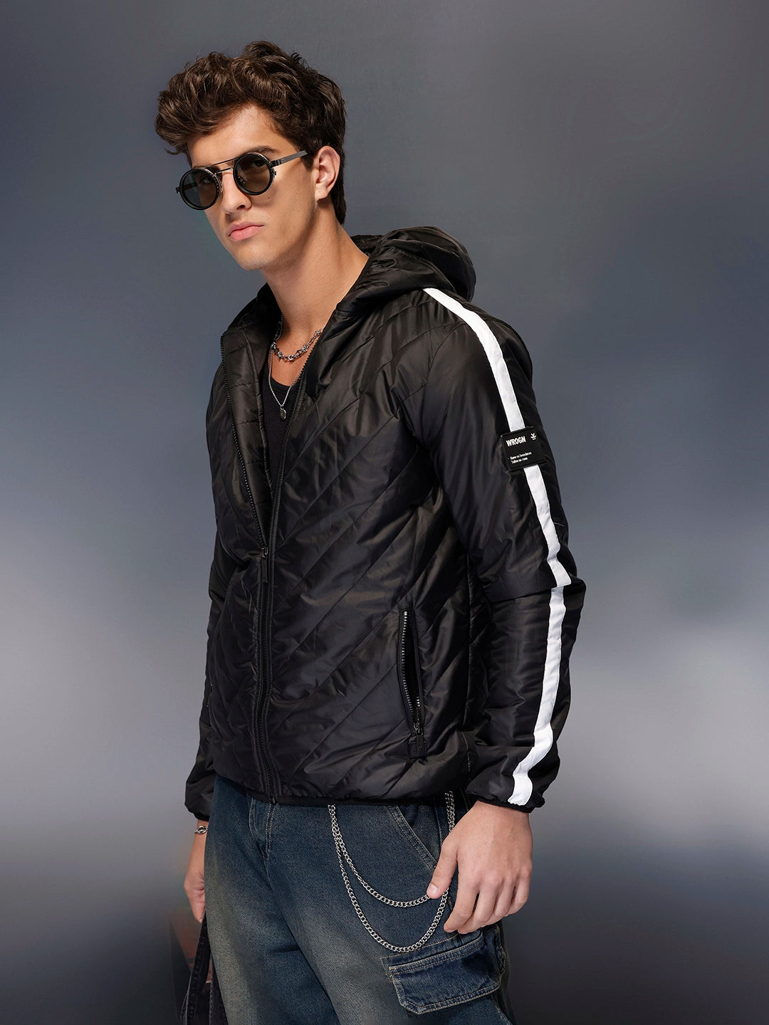 Classic Regular Fit Hooded Jacket   |  Black