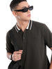 Elite Olive Contrast Collar Polo T-Shirt