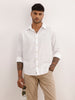 Textured Slim Fit 100% Cotton Shirt | Cream | WSH02FSSL7074W