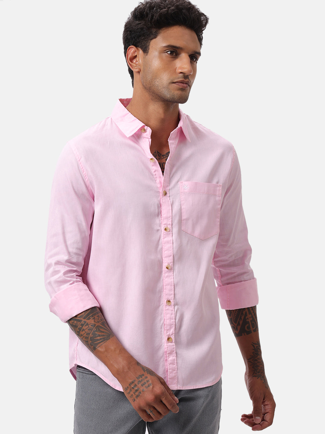 Pink Salmon Solid Shirt