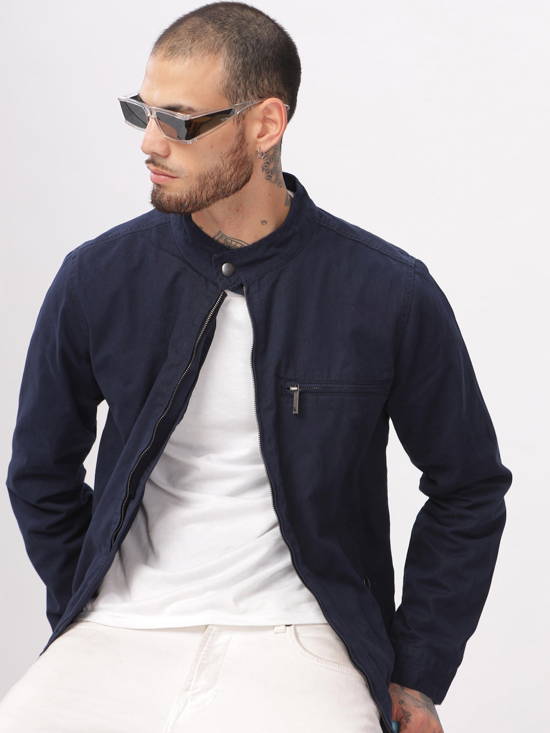 Casual Navy Bomber Jacket