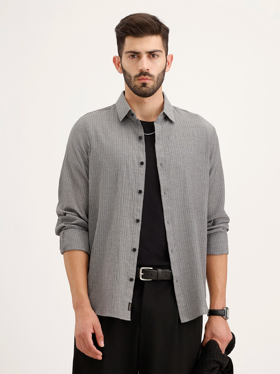 Slim Fit 100% Cotton Shirt | Grey