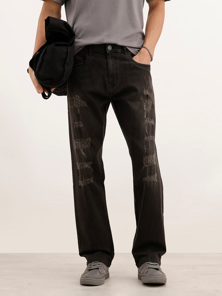 Distressed Anti Fit Denim Jeans | Black