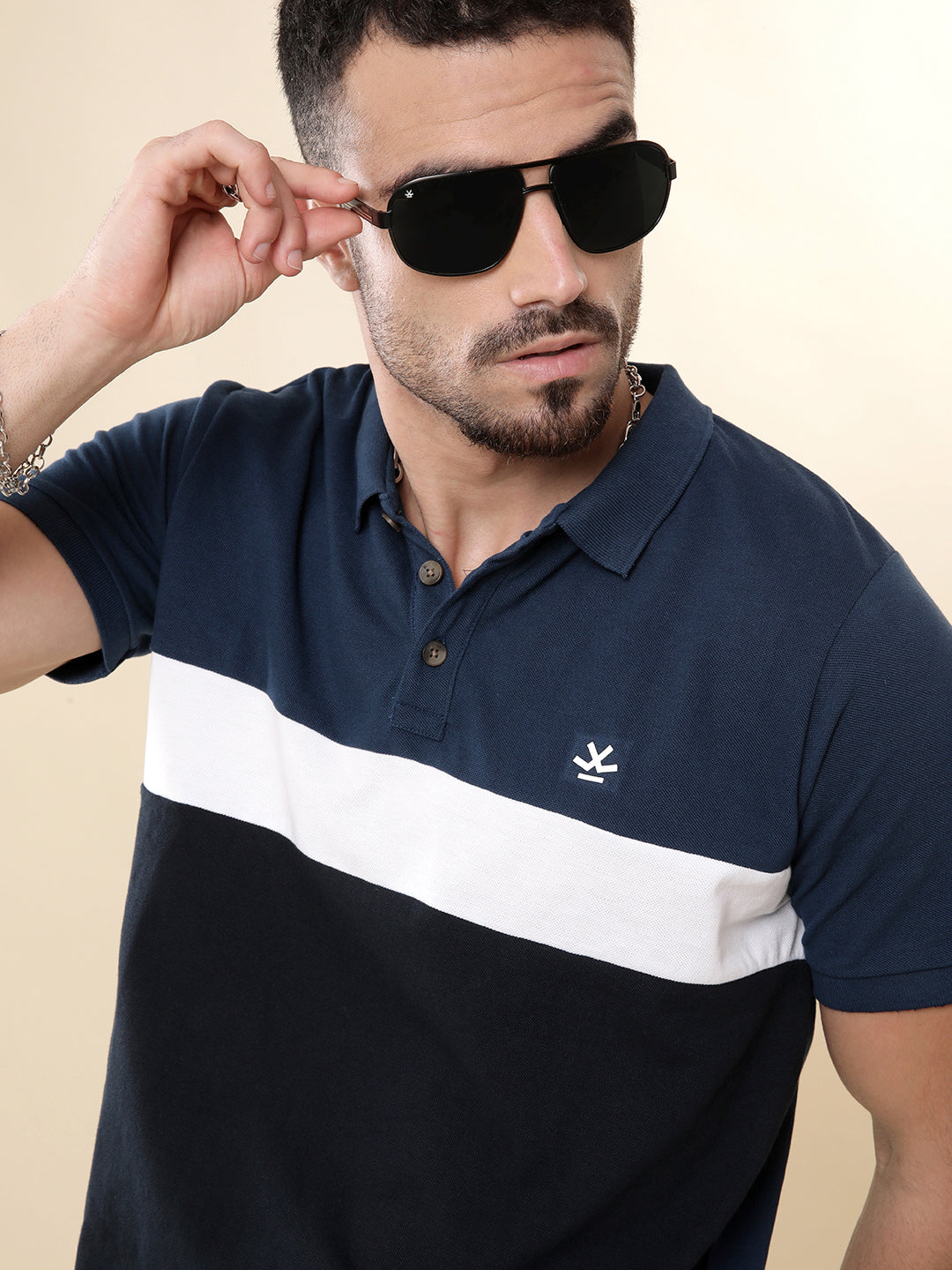 Blues Colour-blocked Polo T-Shirt