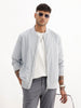 Solid Regular Fit Zipper Jacket | Grey