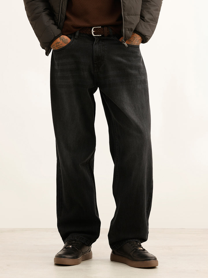 Washed Loose Fit Denim Jeans | Grey