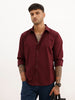 Solid Slim Fit Full Sleeve Shirt | Wine | WSH02FSSL0318S
