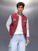 Men’s Red & White Varsity Jacket | Maroon