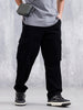 Loose Fit Workwear Trousers With Patch Pockets & Hammer Loop | Black