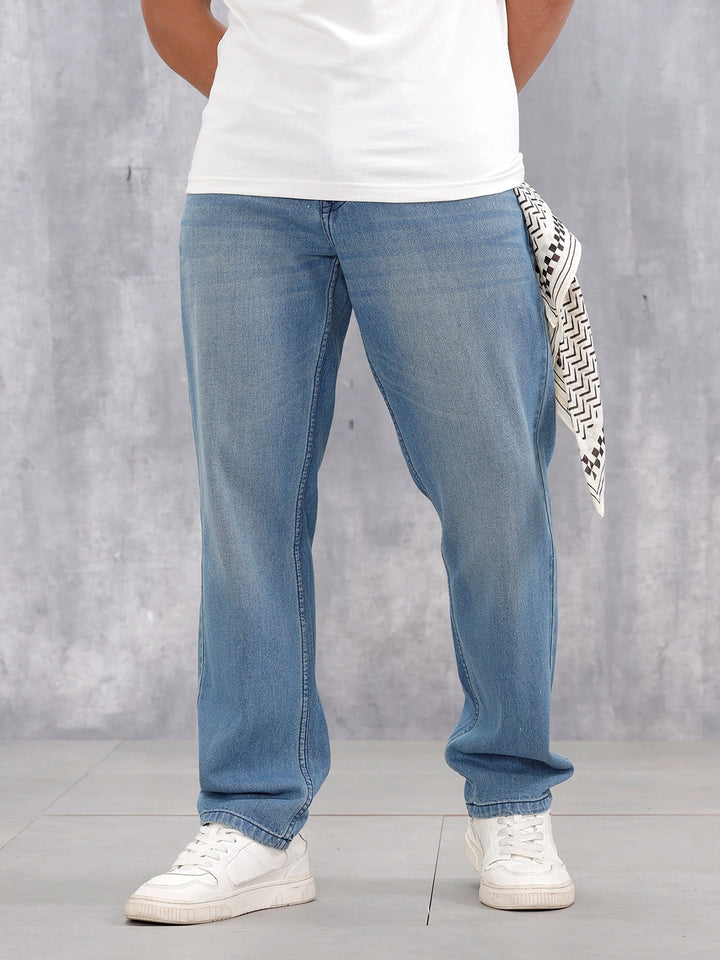 Mid Washed Casual Anti Fit Jeans For Men | Med Stone