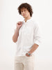 Solid Slim Fit Mandarin Collar Shirt | White
