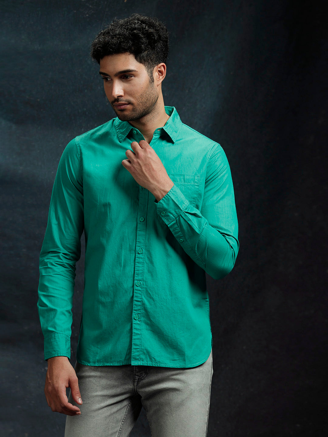 Premium Solid Ease Green Shirt