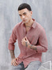 Wrogn Men's Classic Spread Collar Slim Fit Shirt | Red