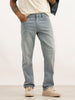 Solid Straight Fit Denim Jeans | Light Blue