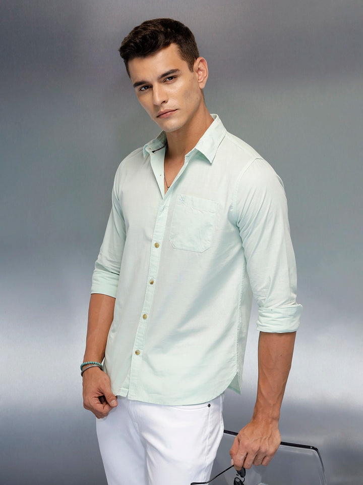 Men's Casual Slim Fit Shirt | Green