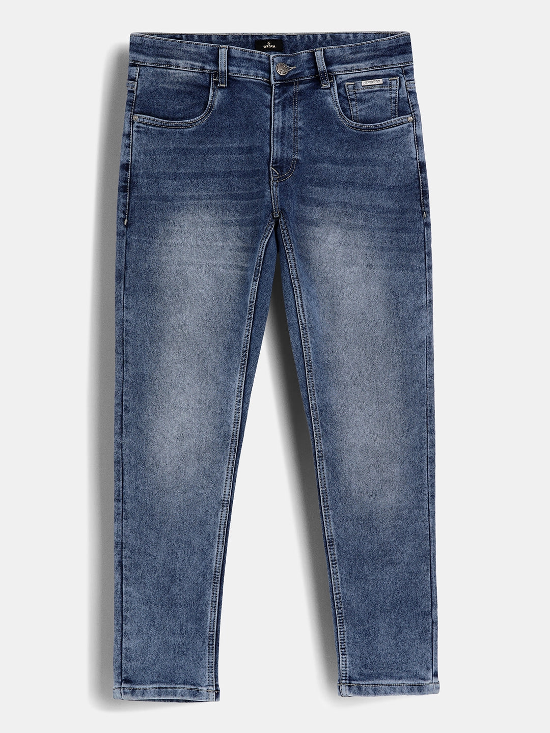 Faded Slim Crop Denim Jeans | Light Blue