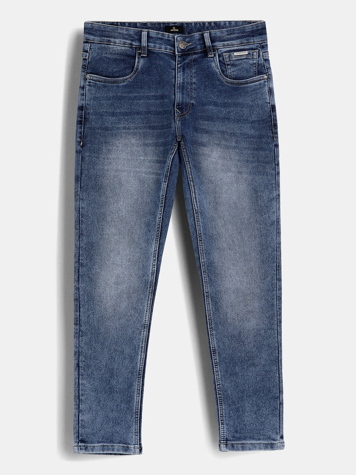 Faded Slim Crop Denim Jeans | Light Blue
