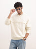 Solid Oversized Fit Hooded Sweatshirt | Off White