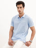 Slim Fit Contrast Collar Polo T-Shirt | Light Blue