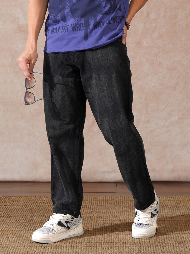 Heavy Fade Loose Fit Jeans | Black