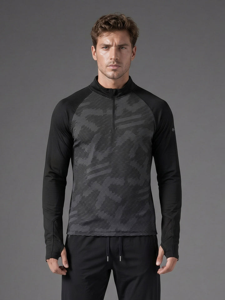 Quarter Zip Sweatshirt | Active |  Black