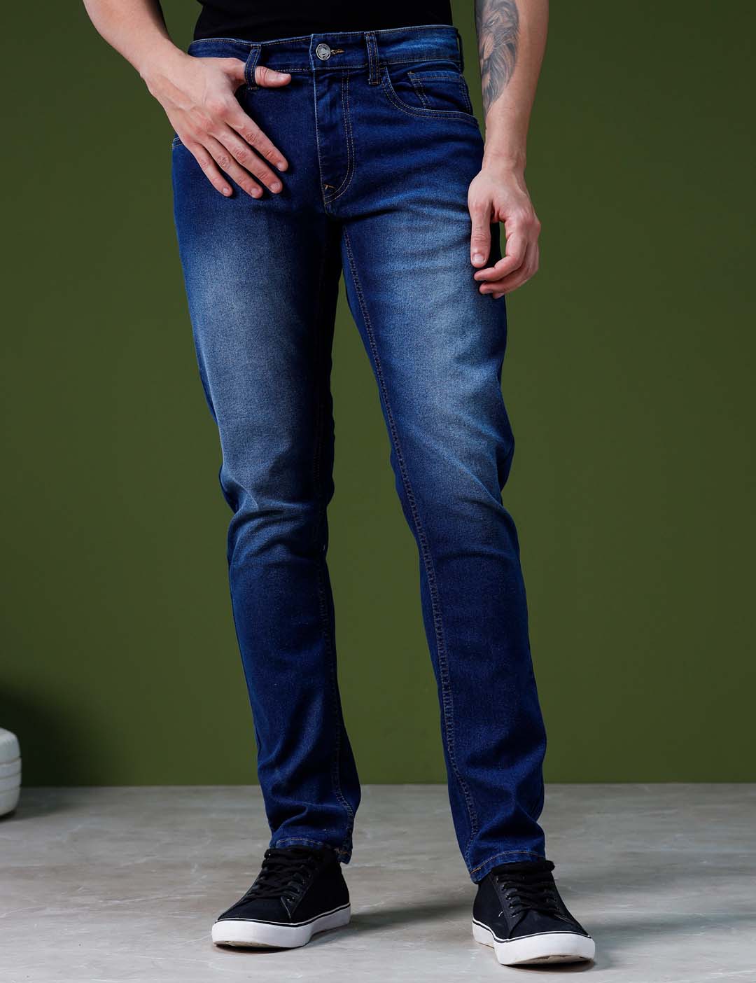 Blue Washed Denim Jeans