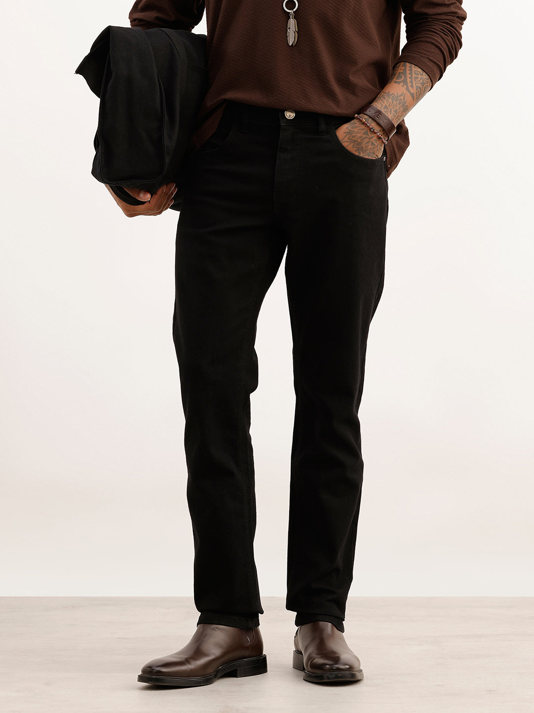 Faded Slim Fit Denim Jeans | Black