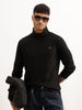 Solid Turtle Neck T-Shirt | Black